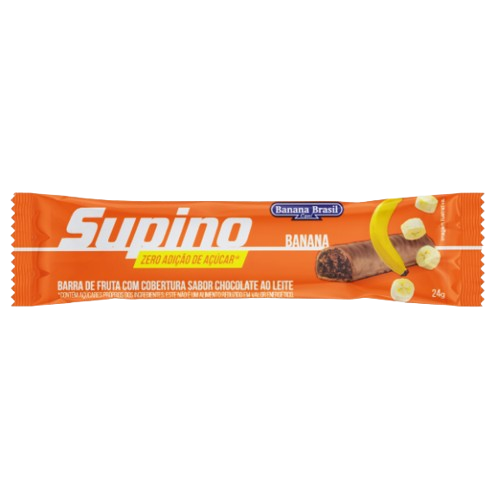 BARRA DE FRUTAS BANANA BRASIL SUPINO CHOCOLATE AO LEITE ZERO 72G