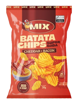 BATATA CHIPS MIX CHEDDAR E BACON 150G