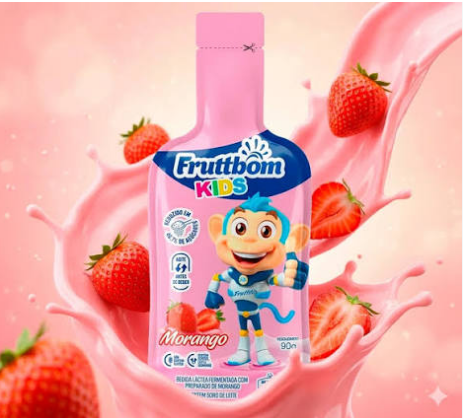 BEBIDA LACTEA FRUTTBOM KIDS MORANGO POUCH 90G