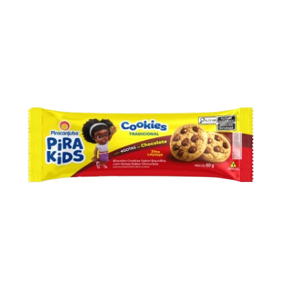 BISCOITO COOKIES PIRACANJUBA PIRAKIDS BAUNILHA 60G