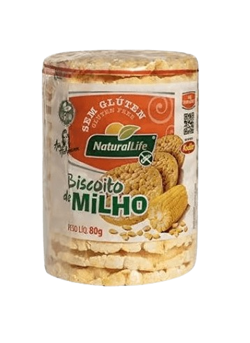 BISCOITO DE MILHO POP CORN GRANDE NATURAL LIFE SEM GLUTEN  80G