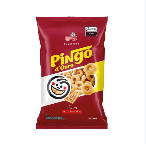 BISCOITO ELMA CHIPS PINGO DE OURO BACON 76GR