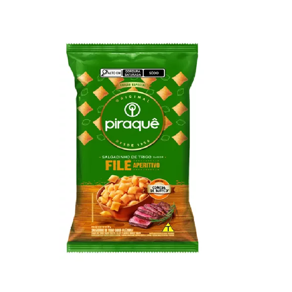 BISCOITO PIRAQUE SALGADINHO DE TRIGO FILE APERITIVO 50GR