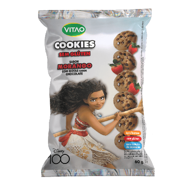 BISCOITO VITAO  COOKIES DISNEY SEM GLUTEN MORANGO 60GR