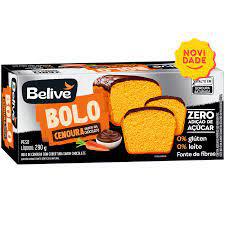 BOLO BELIVE CENOURA COM CHOCOLATE ZERO ACUCAR SEM GLUTEN 290GR