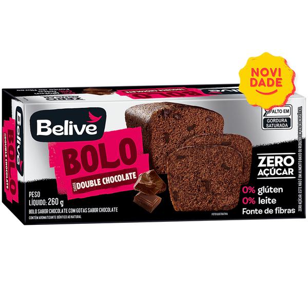 BOLO BELIVE DOUBLE CHOCOLATE ZERO ACUCAR SEM GLUTEN 260GR