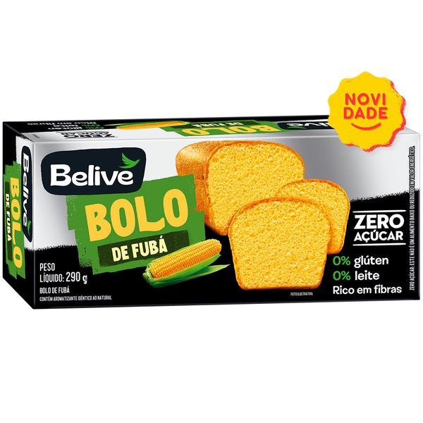BOLO BELIVE FUBA ZERO ACUCAR SEM GLUTEN 290GR