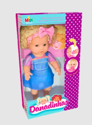 BONECA DANADINHAS LOIRA CRESPO 42CM