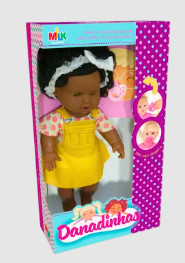 BONECA DANADINHAS NEGRA 42CM