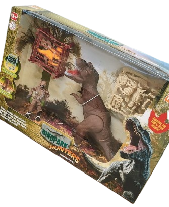 BRINQUEDO DINOSSAURO T-REX COM JAULA+FILHOTE 32,5CM