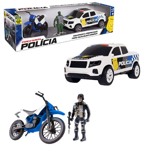BRINQUEDO FORCA TAREFA POLICIA 45CM