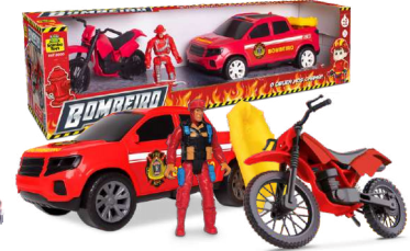 BRINQUEDO KIT RESGATE BOMBEIRO 45CM