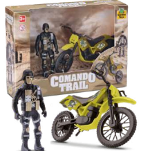 BRINQUEDO MOTO + BONECO COMANDO TRAIL 24CM
