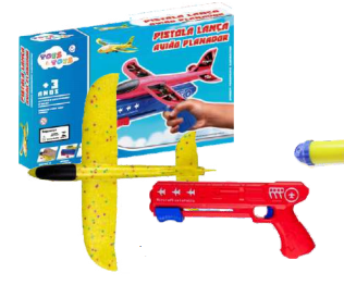 BRINQUEDO PISTOLA LANCA AVIAO PLANADOR