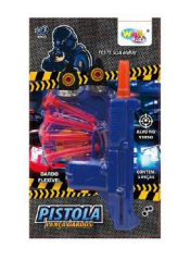 BRINQUEDO PISTOLA LANCA DARDOS 26X15X3CM