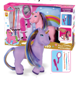 BRINQUEDO UNICORNIO COM ACESSORIOS 34CM
