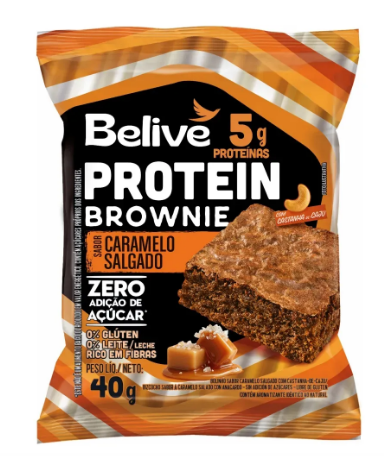 BROWNIE BELIVE PROTEIN CARAMELO SALGADO ZERO 40G