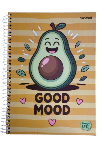 CADERNO CAPA DURA 1/4 STARSCHOOL ESPIRAL ABACATE 80 FLS