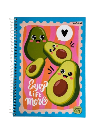 CADERNO STARSCHOOL COSTURADO CAPA DURA ABACATE 80 FOLHAS