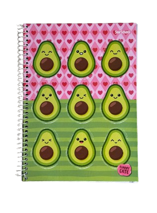 CADERNO STARSCHOOL ESPIRAL CAPA DURA ABACATE 80 FOLHAS