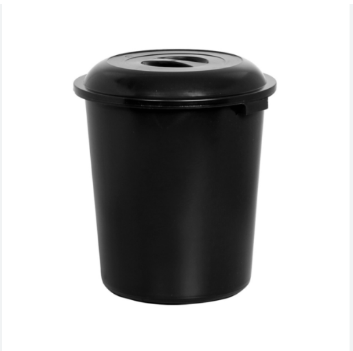 CESTO FECHADO COM TAMPA PRETO PLASNEW 97LT