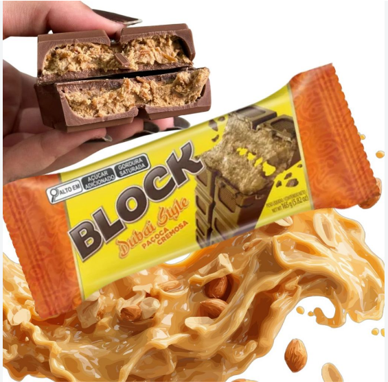 CHOCOLATE AO LEITE ARCOR BLOCK PACOCA CREMOSA 165G