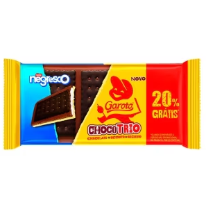 CHOCOLATE GAROTO CHOCOTRIO NEGRESCO 90G 20% GRATIS