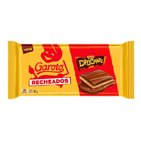CHOCOLATE GAROTO RECHEADO CROCANTE 90G