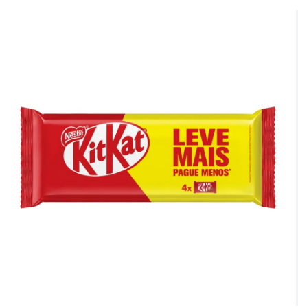 CHOCOLATE NESTLE KIT KAT AO LEITE COM 4 UNIDADES 166G