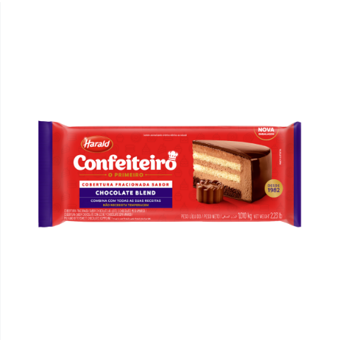 COBERTURA HARALD CONFEITEIRO CHOCOLATE BLEND BARRA 1.01KG