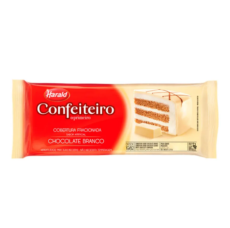 COBERTURA HARALD CONFEITEIRO CHOCOLATE BRANCO BARRA 1.01KG