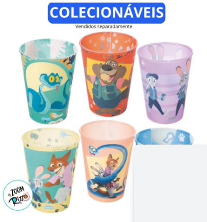 COPO DECORADO PLASUTIL ZOOTOPIA 320ML
