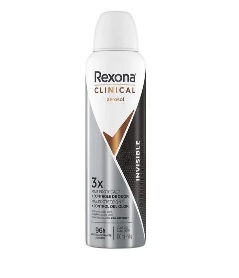 DESODORANTE REXONA AEROSOL CLINICAL INVISIBLE 91GR