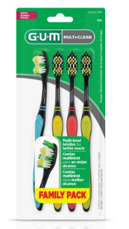 ESCOVA DENTAL GUM MULTI CLEAN SUAVE COM 4 UNIDADES