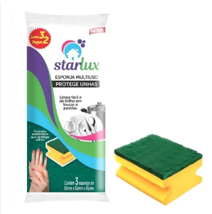 ESPONJA STARLUX MULTIUSO PROTEGE UNHAS LEVE 3 PAGUE 2