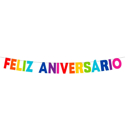 FAIXA FELIZ ANIVERSARIO REGINA 72CM X 15,5CM