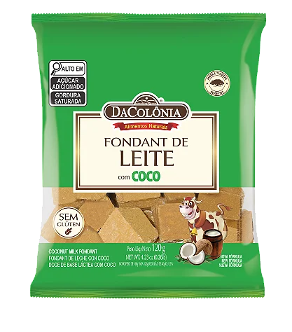 FONDANT DACOLONIA LEITE COM COCO 120GR