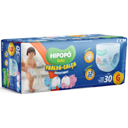 FRALDA HIPOPO BABY PACOTE JUMBO G COM 30 UN