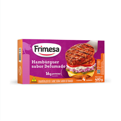 HAMBURGUER SUINO FRIMESA SABOR DEFUMADO 16G PROTEINA 480G