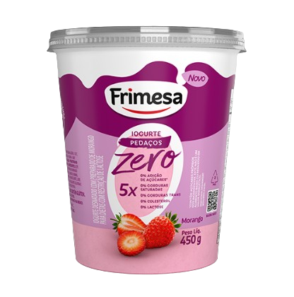 IOGURTE FRIMESA PEDACOS DE MORANGO ZERO POTE 450G