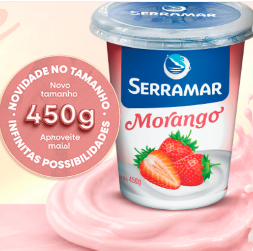 IOGURTE SERRAMAR MORANGO POTE 450G