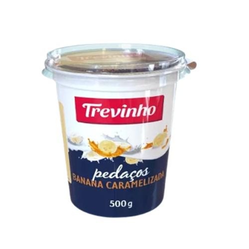 IOGURTE TREVO PEDACOS BANANA CARAMELIZADA 500G