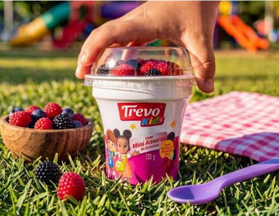 IOGURTE TREVO KIDS MORANGO COM MINI AMORAS DE GELATINA 130G