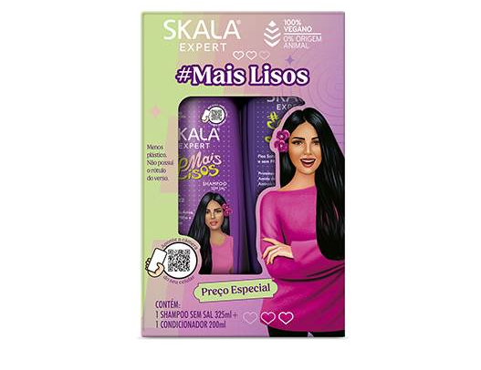 KIT SHAMPOO 325ML+ CONDICIONADOR SKALA EXPERT MAIS LISOS 200ML