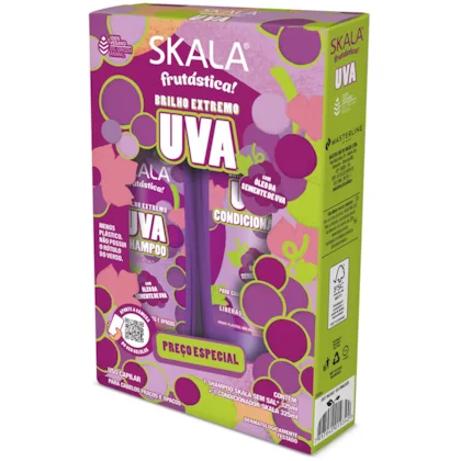 KIT SKALA SHAMPOO + CONDICIONADOR FRUTASTICA BRILHO EXTREMO UVA 325ML