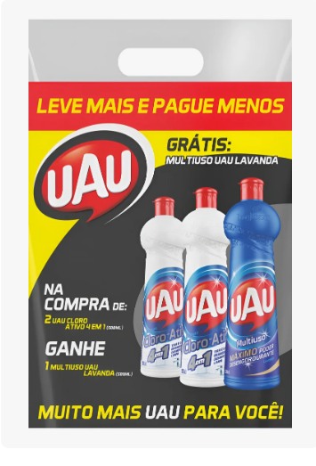 KIT UAU MULTIUSO 2 CLORO ATIVO + 1 PERFUMES ROSAS E SEDUCAO