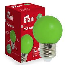 LAMPADA KIAN LED BOLINHA 1-3W VERDE BIV E27