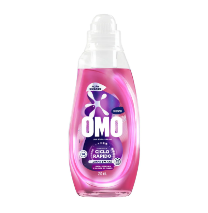 LAVA ROUPAS LIQUIDO OMO CICLO RAPIDO ACAO CUIDADO 750ML