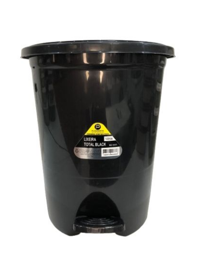 LIXEIRA REDONDA TOTAL BLACK COM PEDAL 14 LT