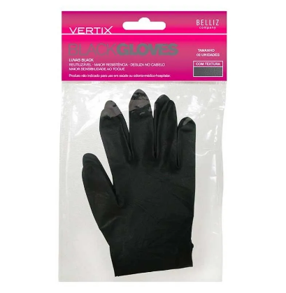 LUVA VERTIX LATEX BLACK COM 2 UNIDADES